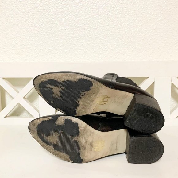 House of Harlow 1960 Warner Black Leather Ankle Booties Size 38 - Picture 6 of 10